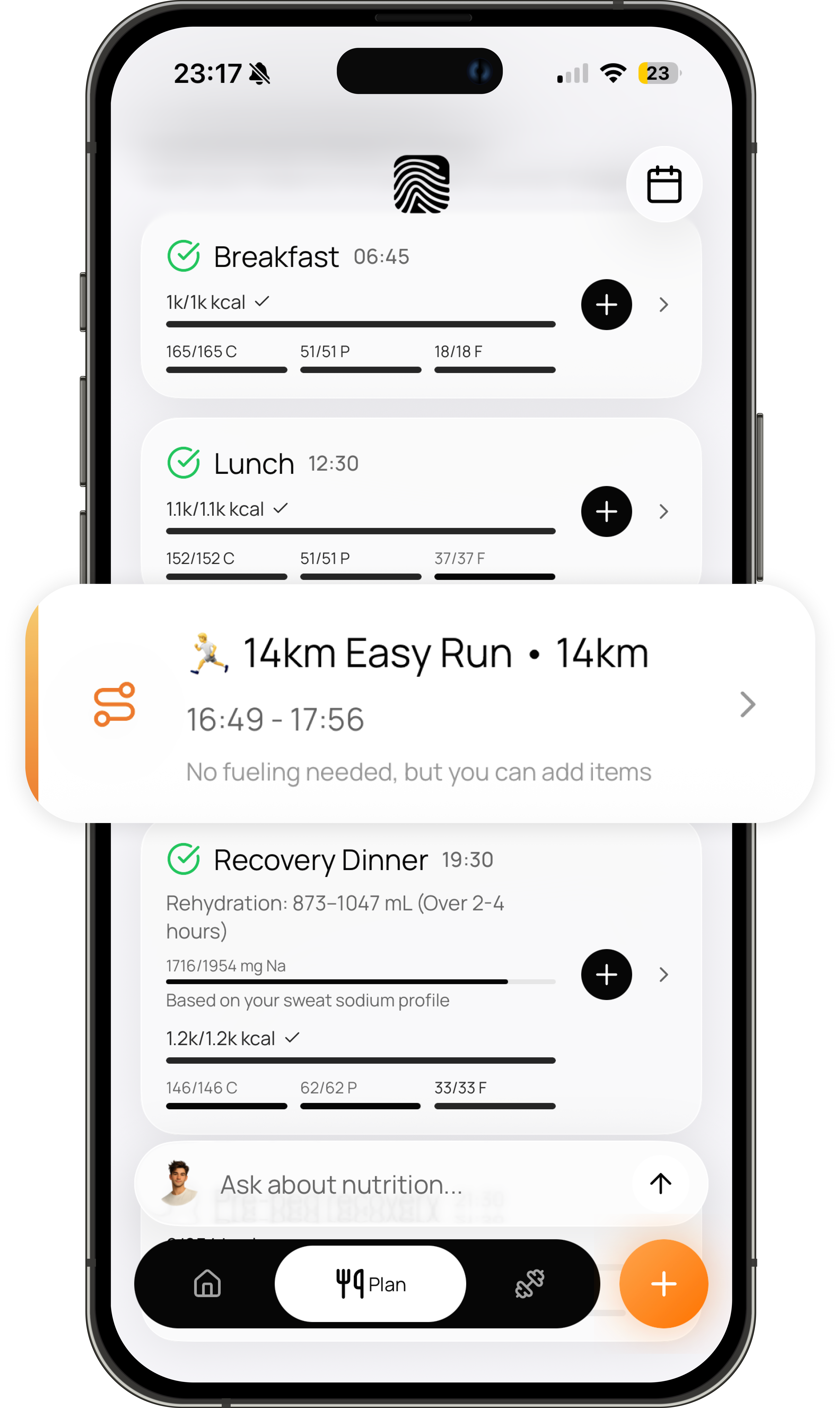 MAVR meal plan timeline
